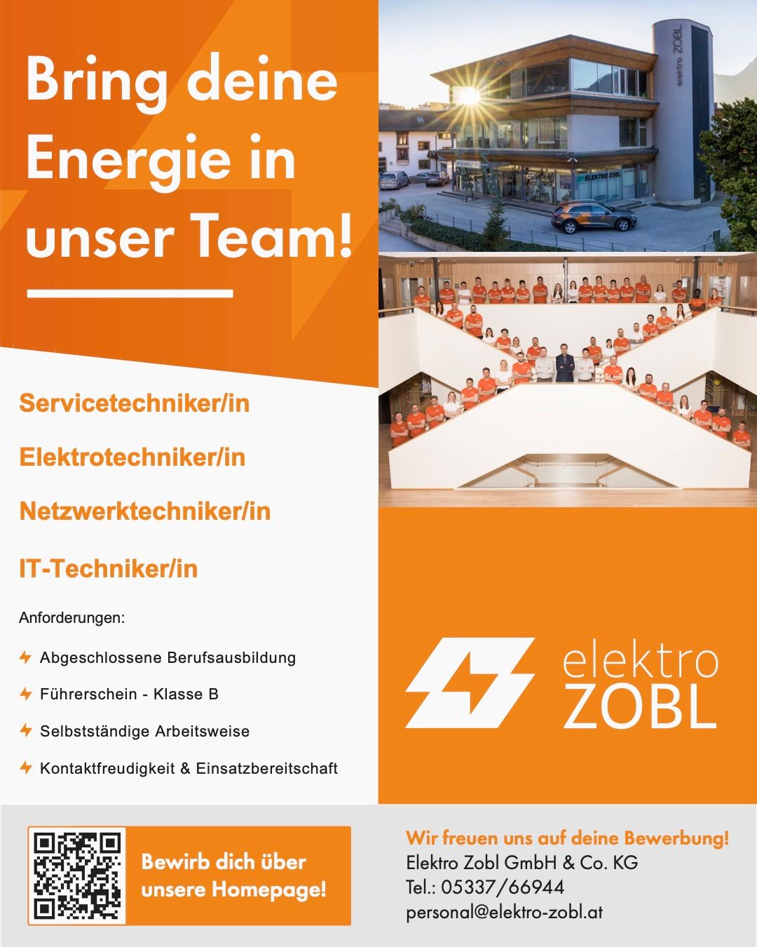 Diverse Techniker/innen gesucht - Elektro Zobl
